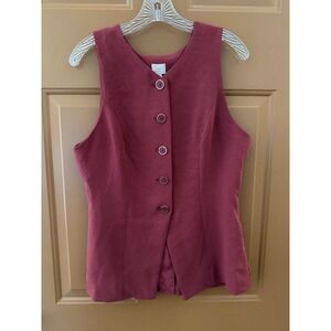 a new day Sleeveless Button Front Vest in Wine